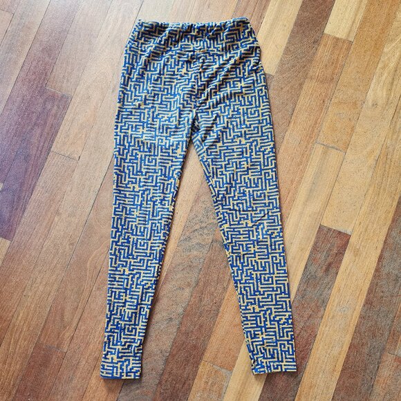 LuLaRoe Multicolored Curvy Maze Abstract Leggings One Size - Picture 2 of 8